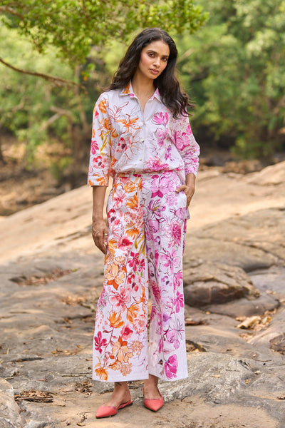 ASYMMETRIC FLORAL PRINT PANT - dash and dot