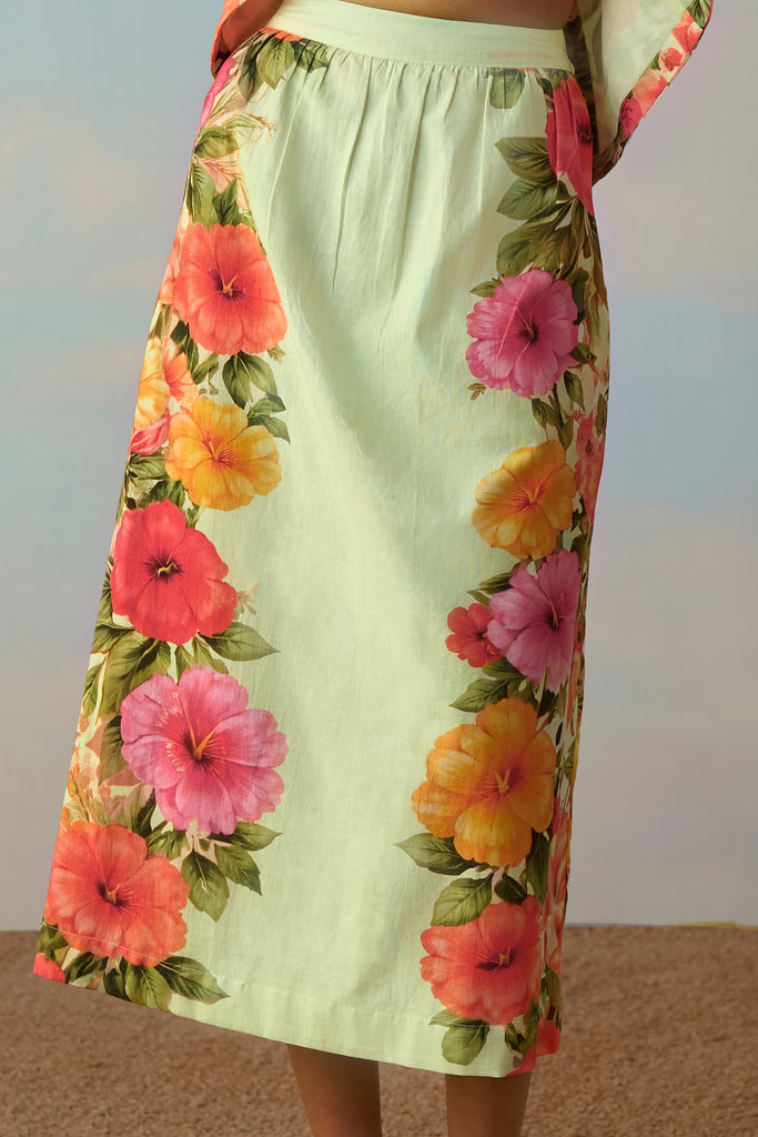 LINEN TULIP PLACED SKIRT dash and dot