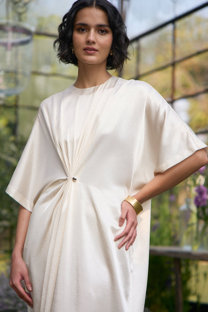 DRAPED & PLEATED KAFTAN DRESS dash and dot