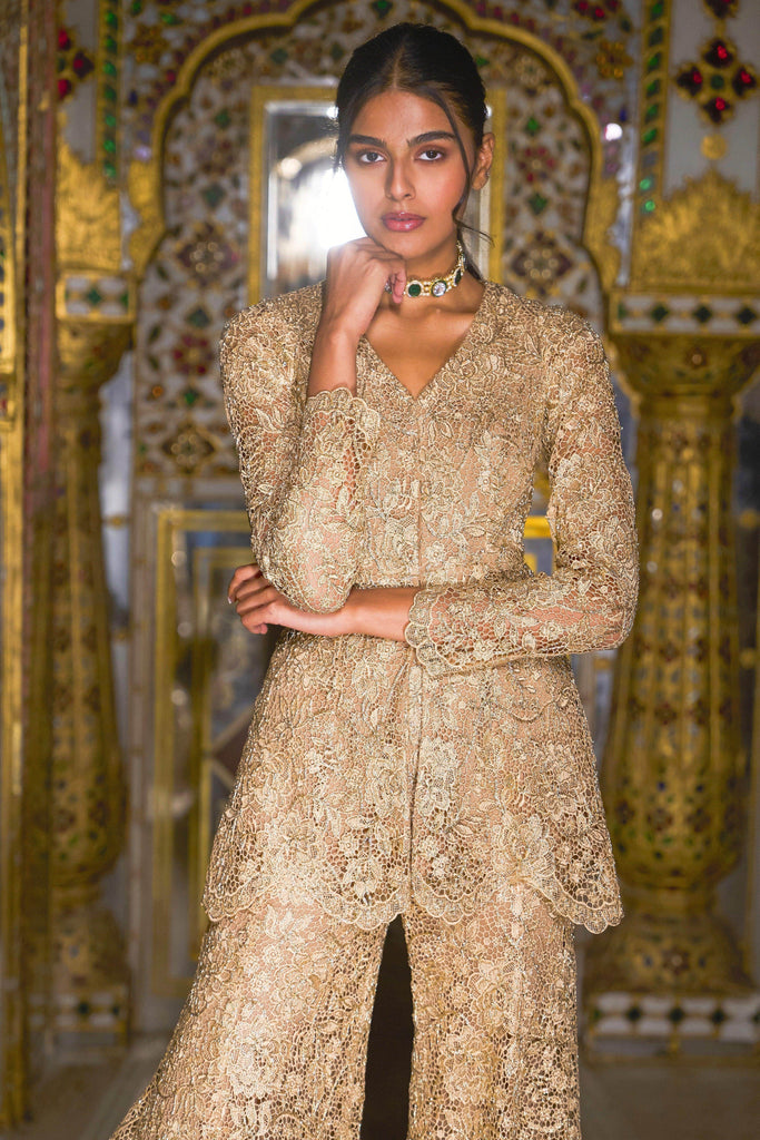 EMBROIDERED LACE PEPLUM SET - dash and dot dash and dot