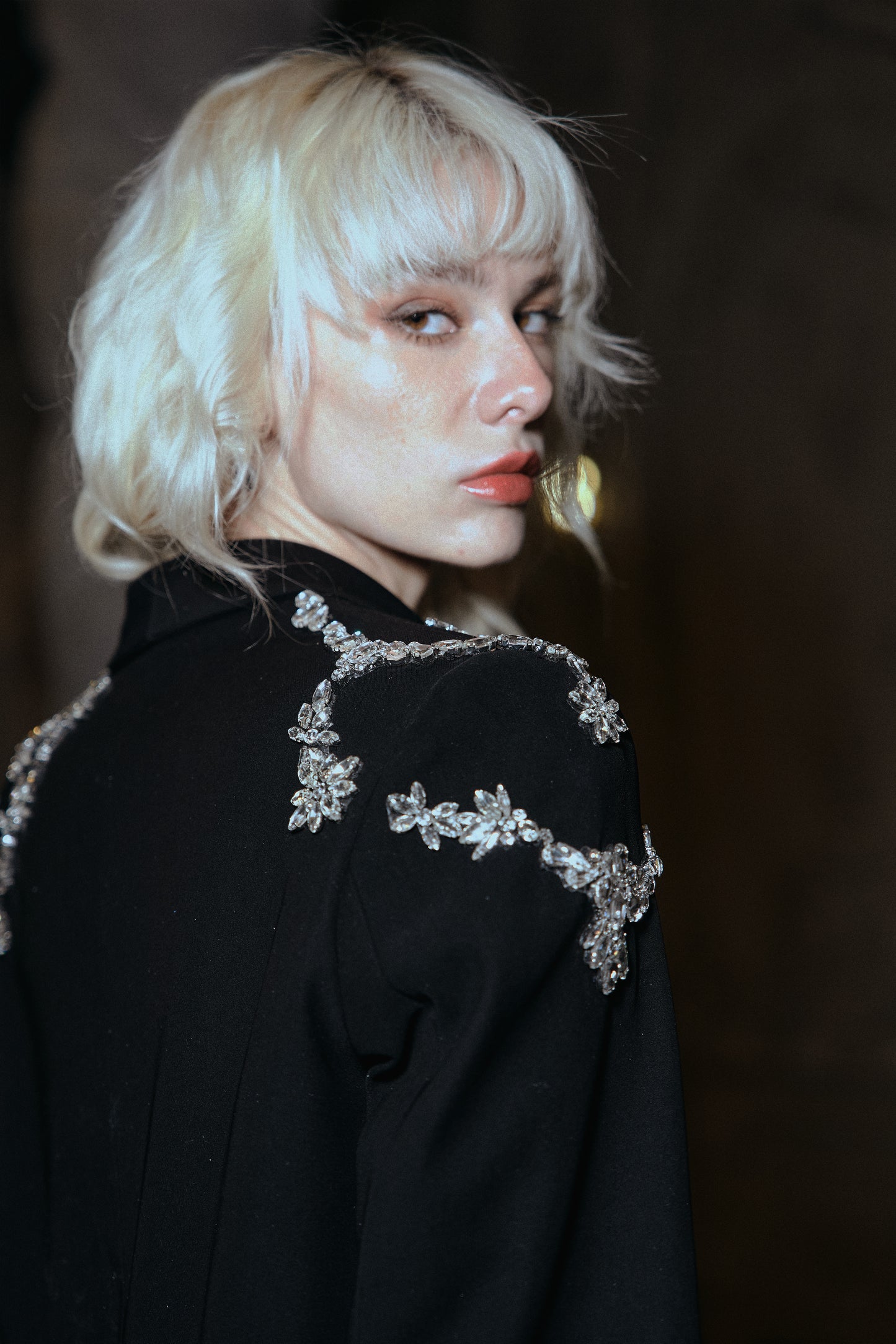 CRYSTAL EMBELLISHED BLAZER