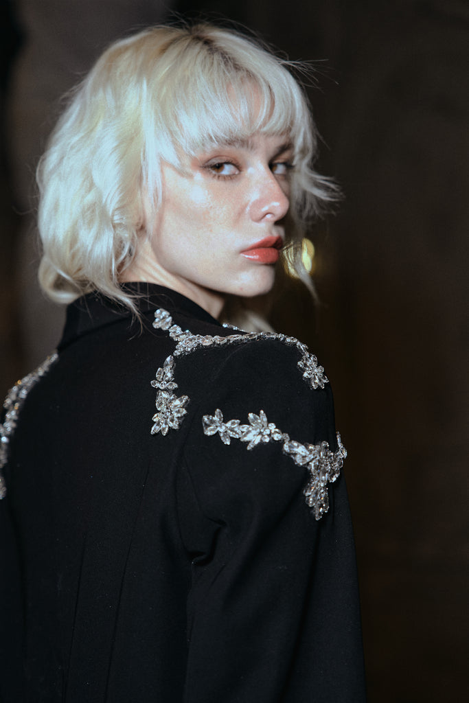 CRYSTAL EMBELLISHED BLAZER dash and dot