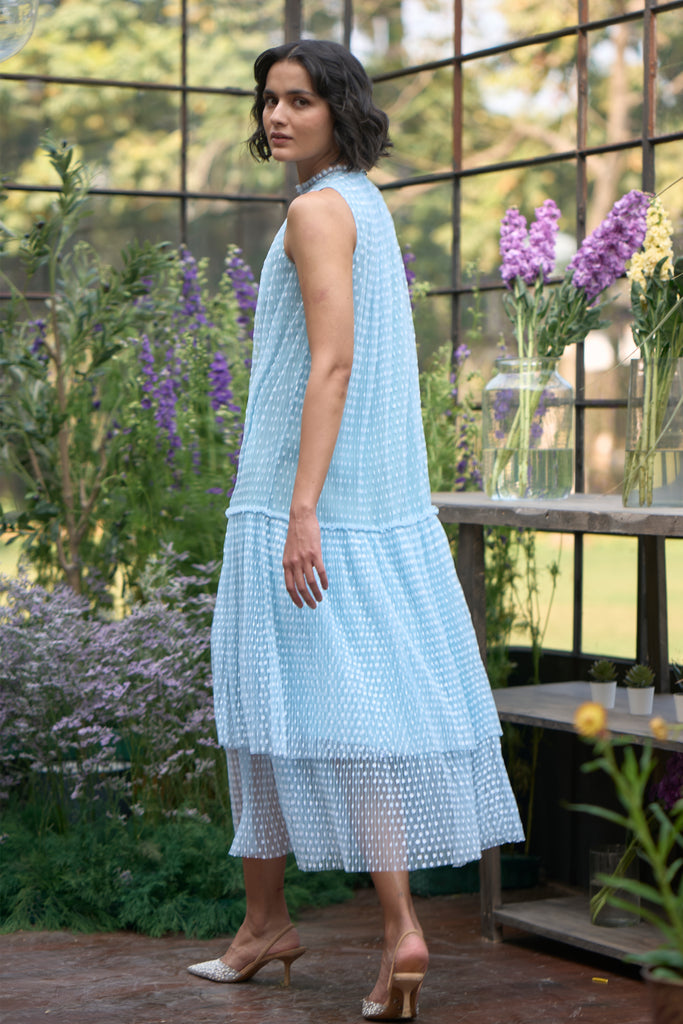 PLEATED POLKA DOT TIERED DRESS dash and dot