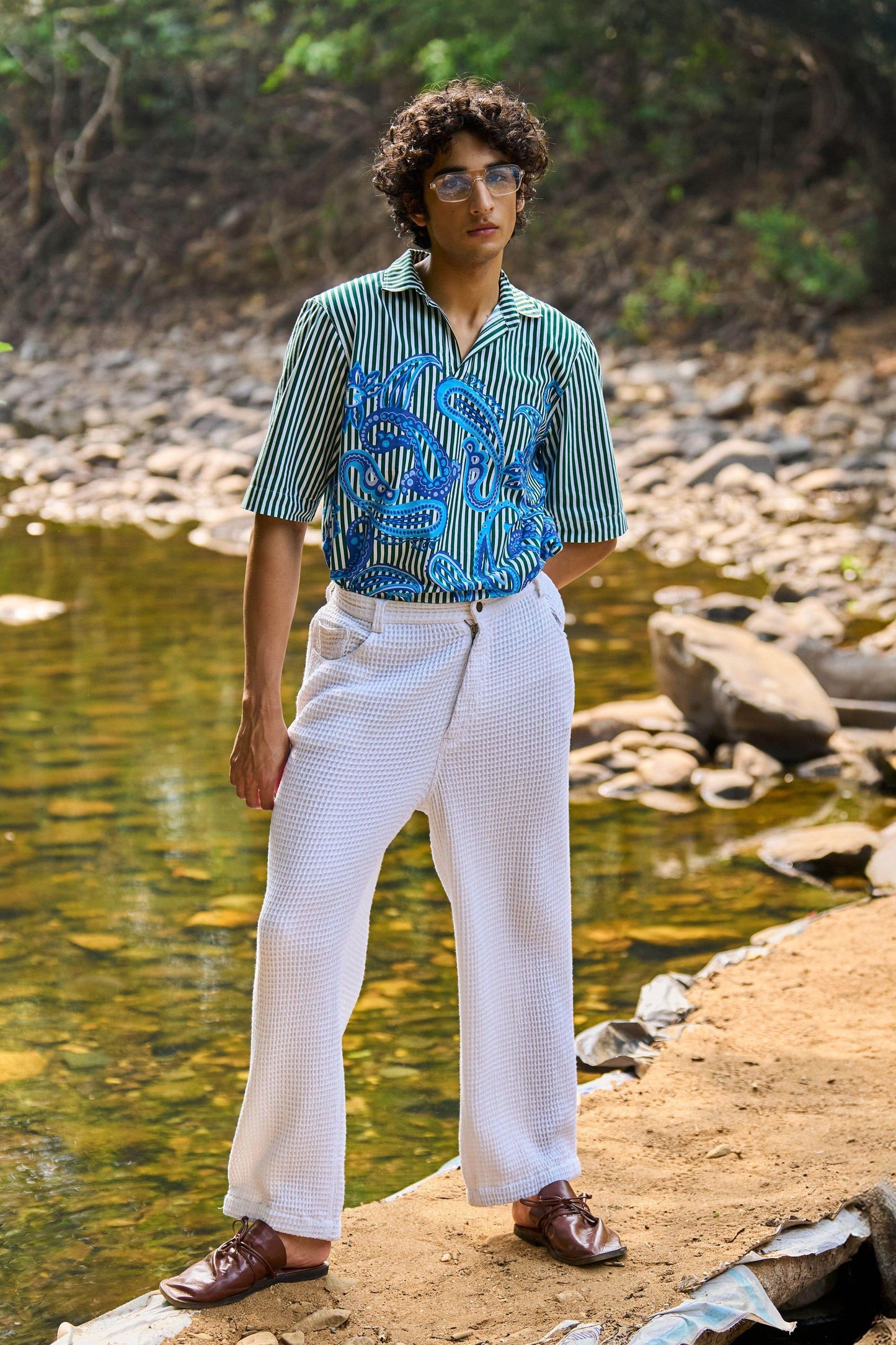 WASHED TEXTURED PANT - dash and dot