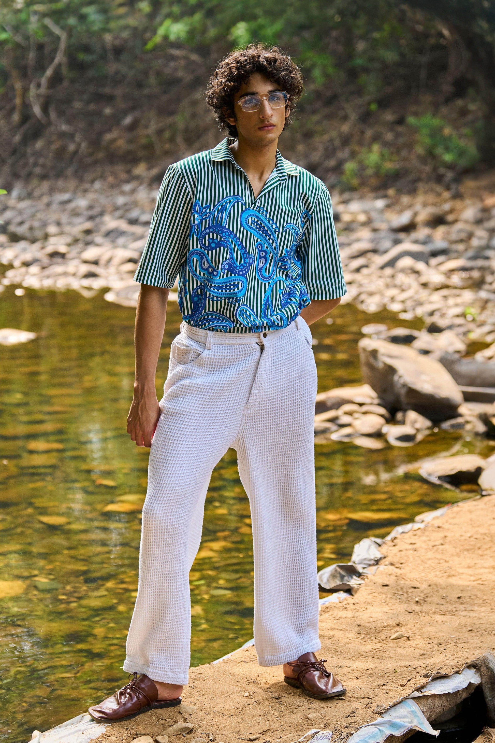 WASHED TEXTURED PANT - dash and dot