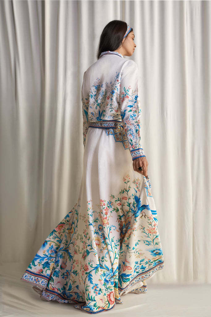 LINEN BOTANICAL PRINT SHIRT & MAXI SKIRT dash and dot