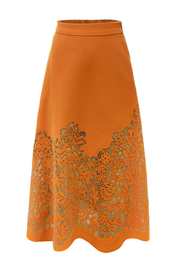 CUTWORK MIDI SKIRT - dash and dot dash and dot