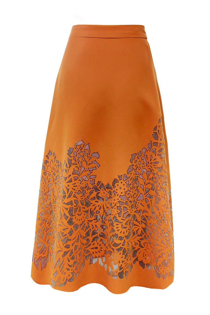 CUTWORK MIDI SKIRT - dash and dot dash and dot