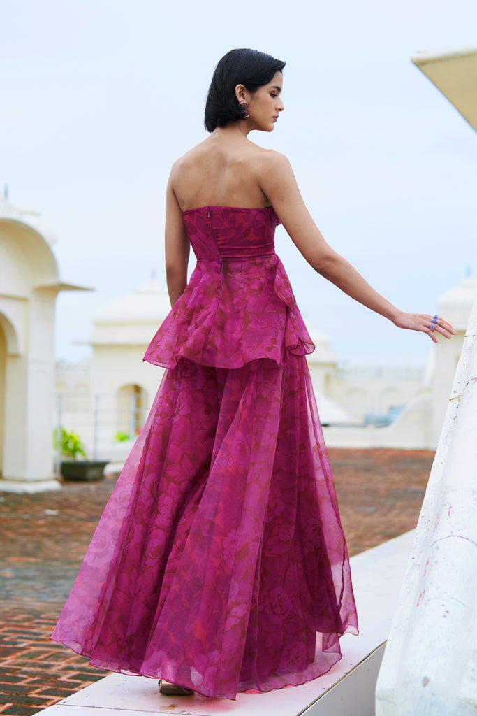 FLORAL PRINT PEPLUM TOP dash and dot