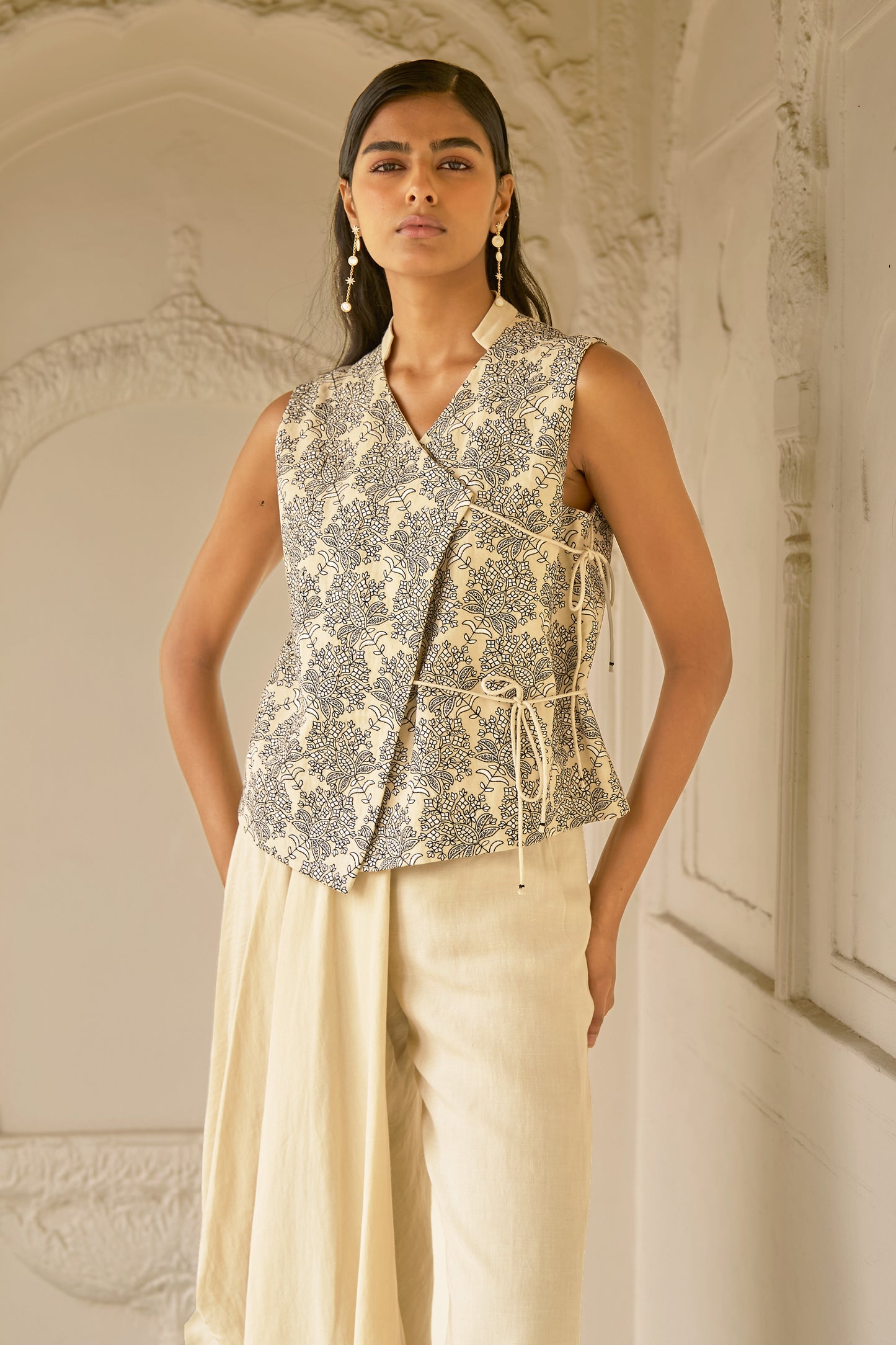 ASYMMETRICAL LINEN PANT