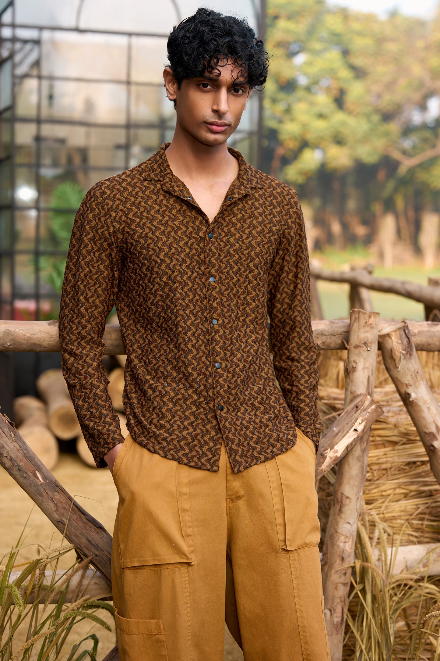 KNITTED CHEVRON SHIRT