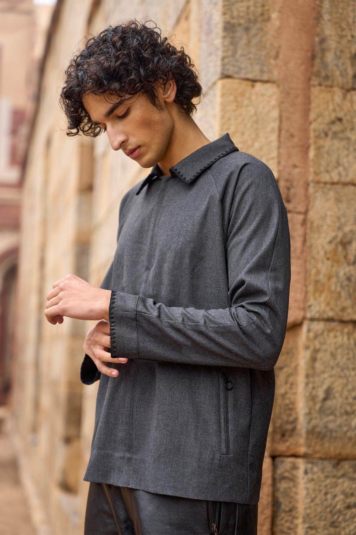 CONTRAST STITCH SHIRT - dash and dot