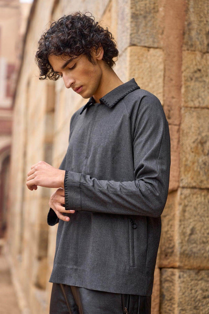 CONTRAST STITCH SHIRT - dash and dot dash and dot