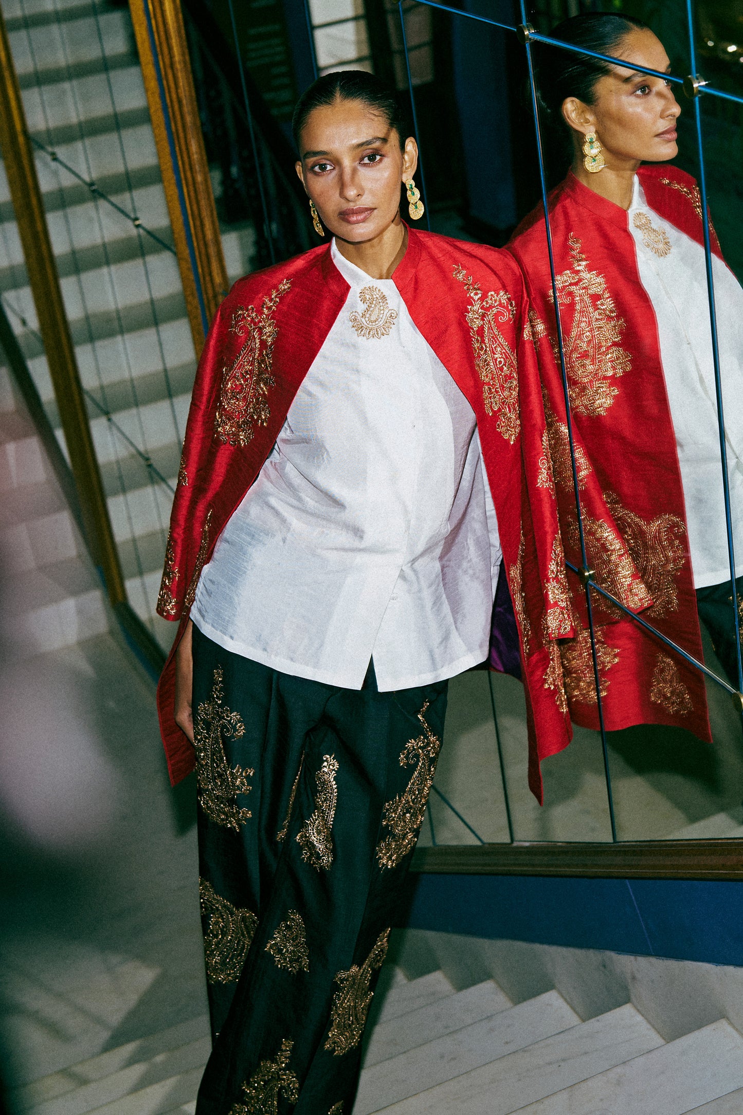 EMBROIDERED PAISLEY SHIRT & PANT