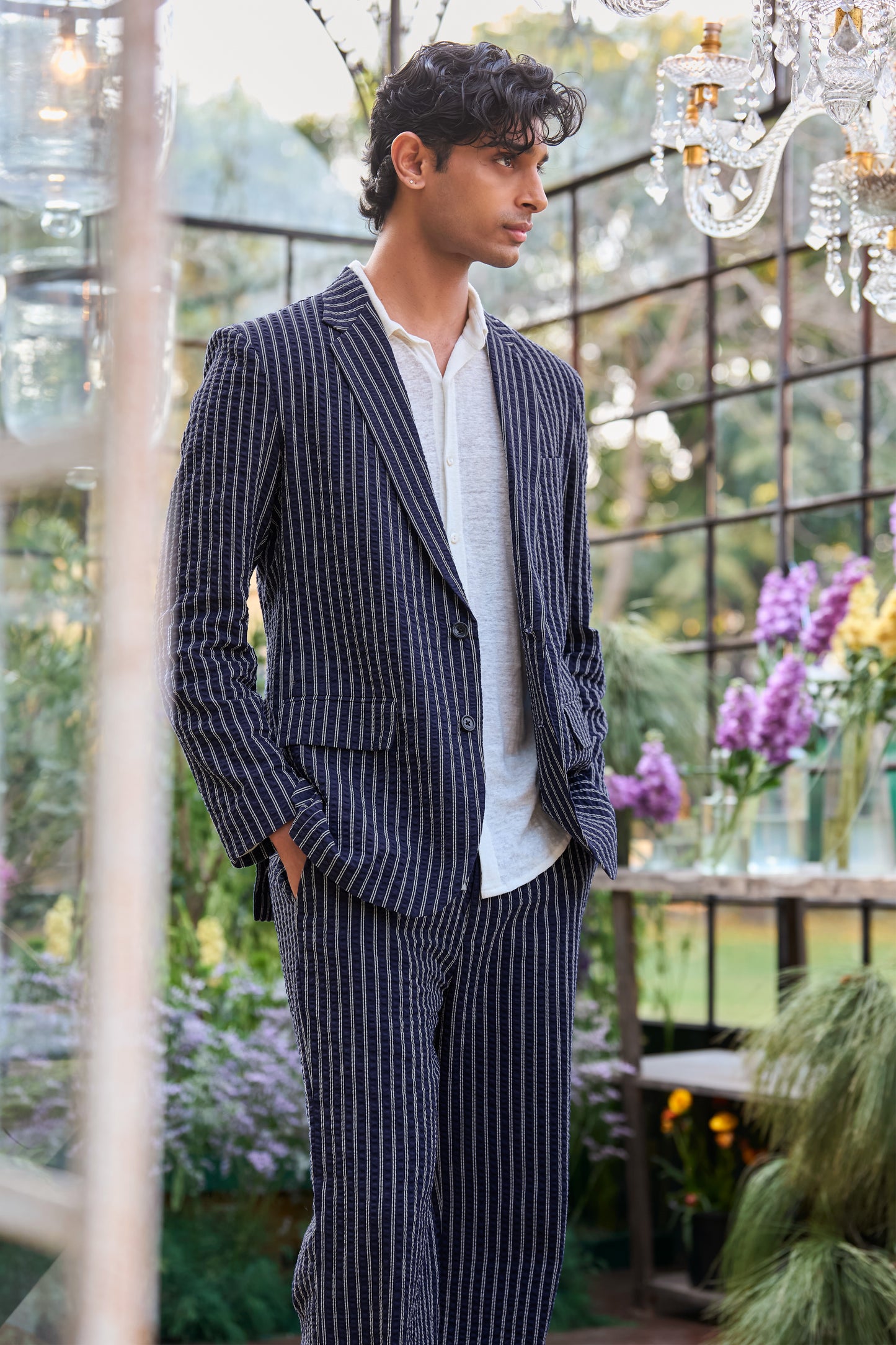 SEERSUCKER STRIPE BLAZER