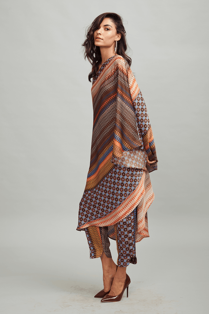 ONE SHOULDER PRINTED SET - dash and dot dash and dot