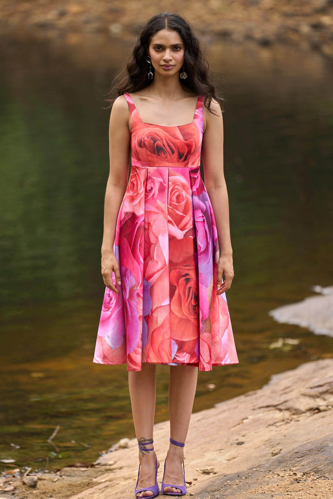 FLORAL FLARE DRESS - dash and dot dash and dot