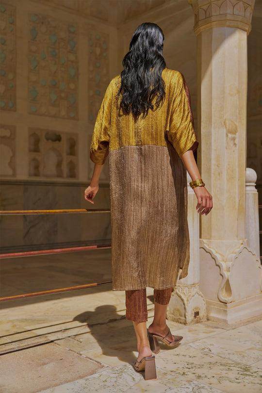 LAMÉ BLOCKED TUNIC AND PANT SET - dash and dot