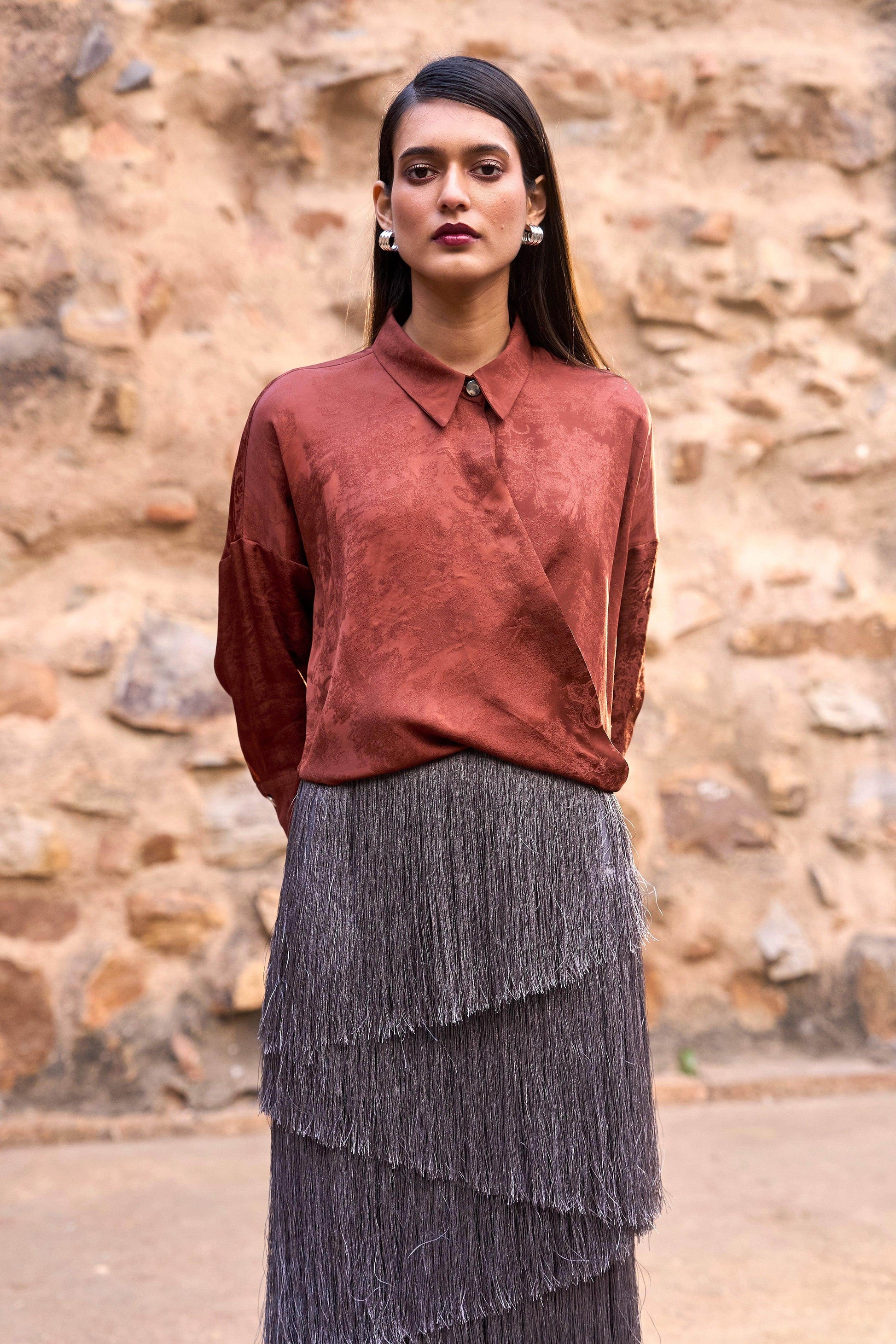 FRONT OVERLAP SHIRT - dash and dot