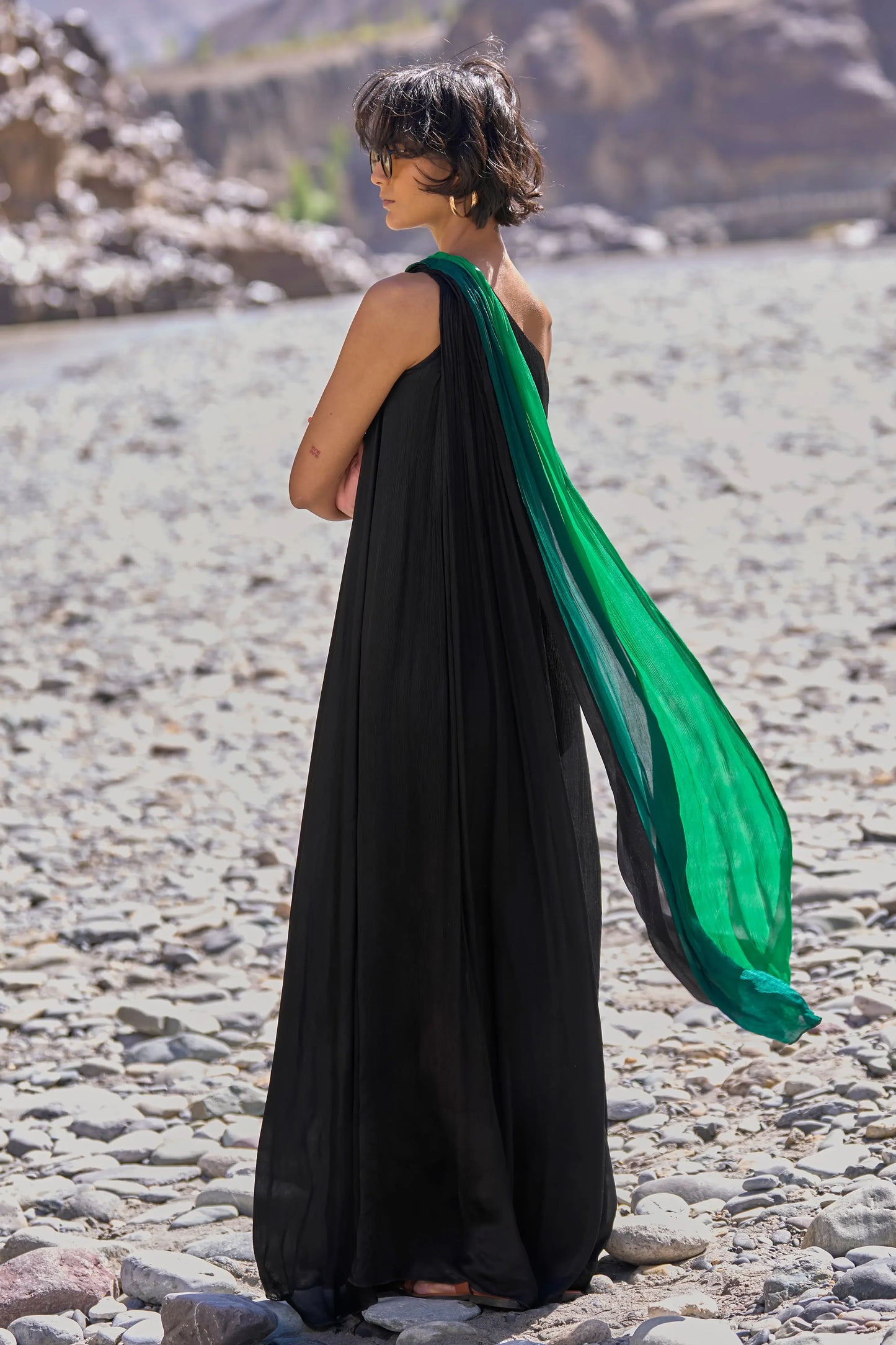 OMBRÉ DRAPED SARI GOWN