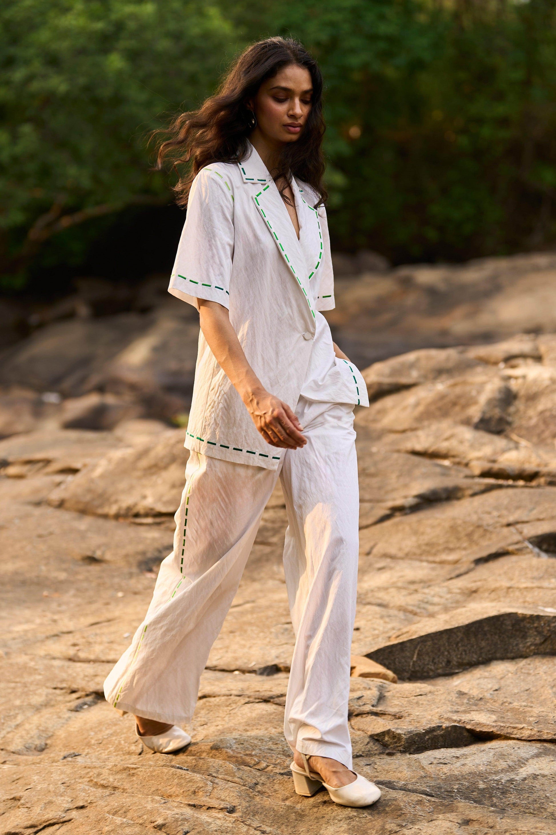 EMBROIDERED POPLIN SET - dash and dot