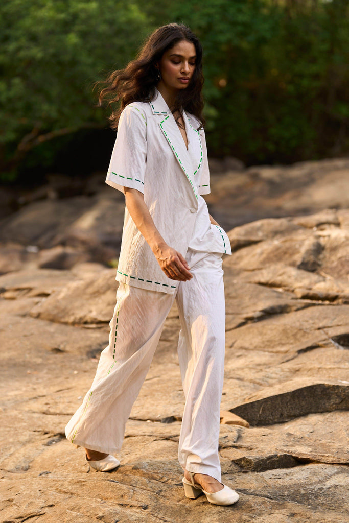 EMBROIDERED POPLIN SET - dash and dot dash and dot