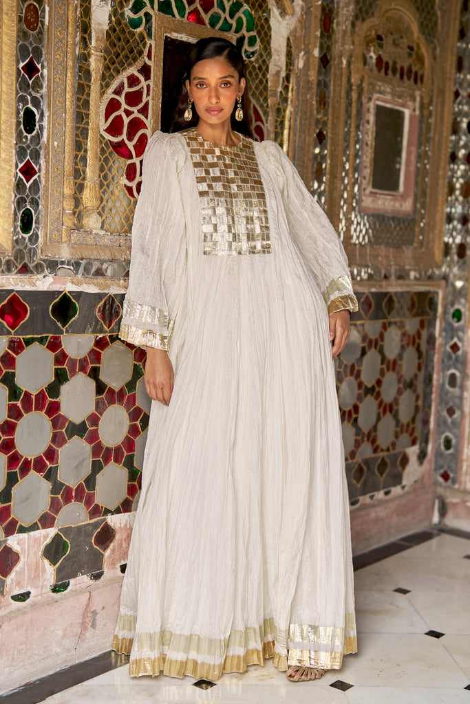 CRUSHED GOTA WEAVE MAXI dash and dot