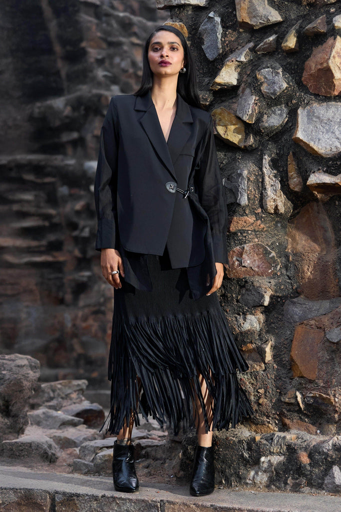 PLEATED AND FRINGED SKIRT - dash and dot dash and dot