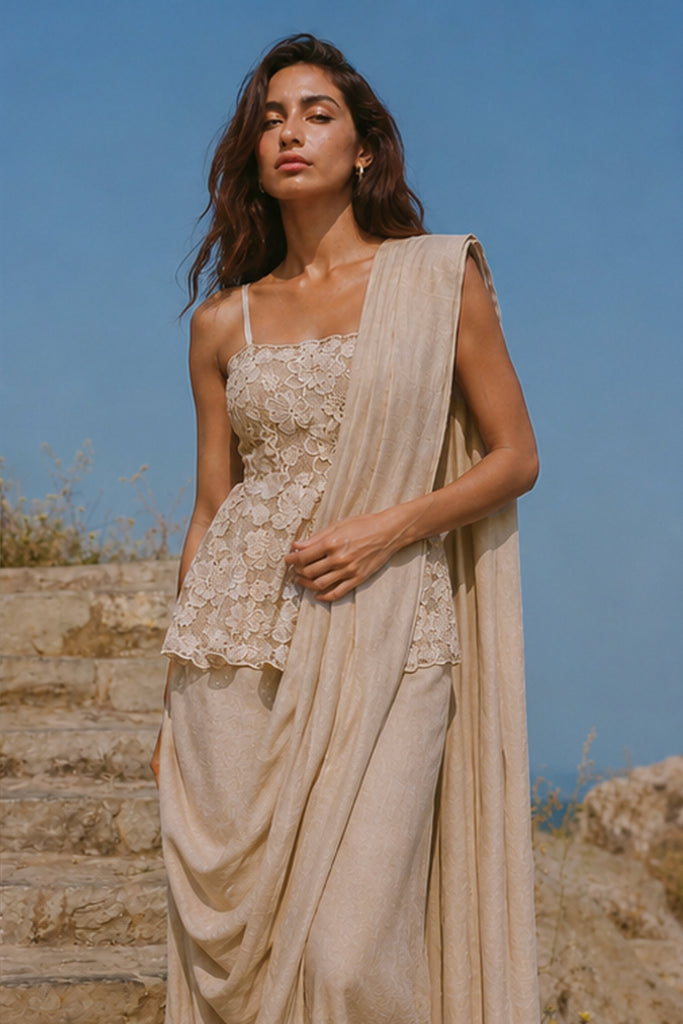 LINEN SARI DRAPE SKIRT dash and dot