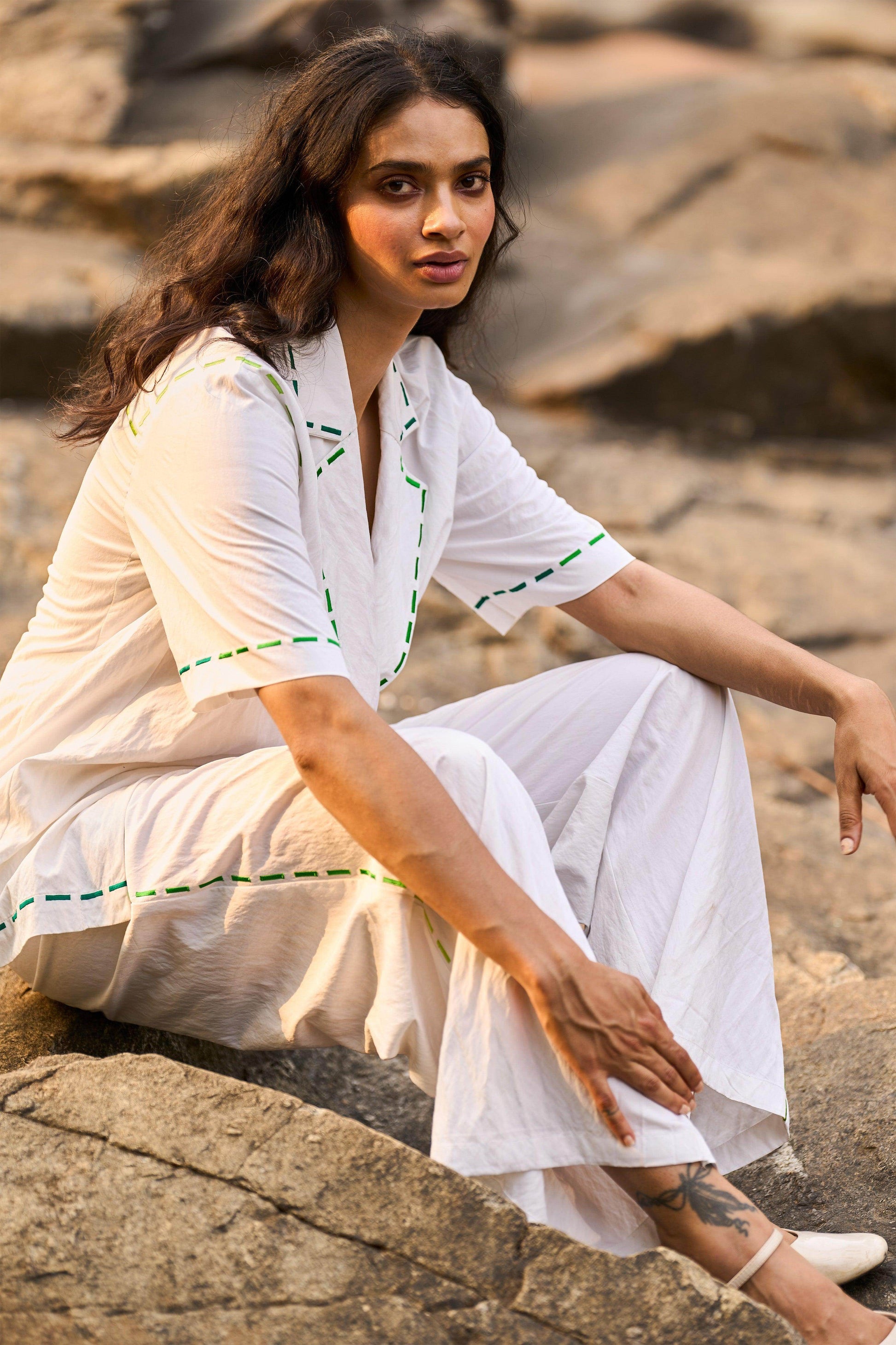 EMBROIDERED POPLIN TOP - dash and dot