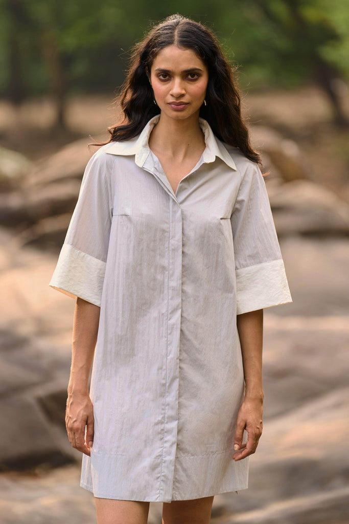 COLOUR BLOCKED MINI SHIRT DRESS - dash and dot dash and dot