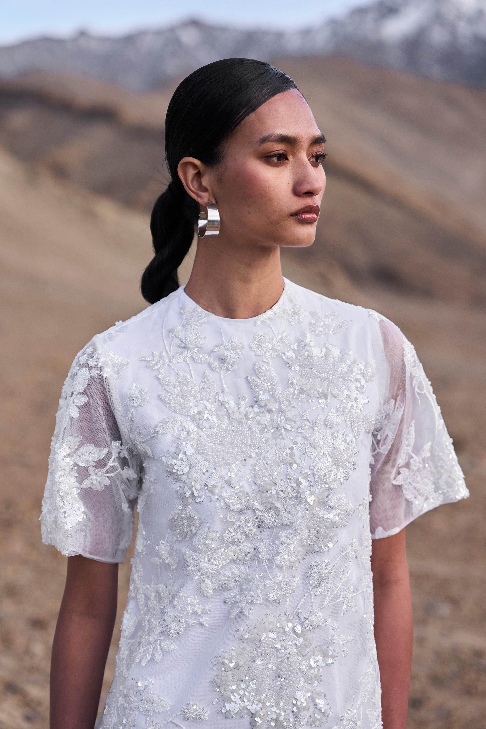 SEQUIN AND BEAD EMBROIDERED MINI - dash and dot