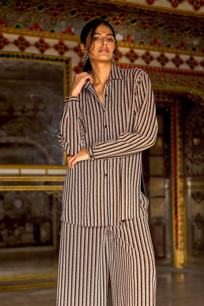 SHIMMER STRIPE KNIT SET - dash and dot dash and dot