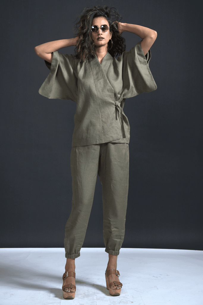 LINEN JOGGER PANT - dash and dot dash and dot