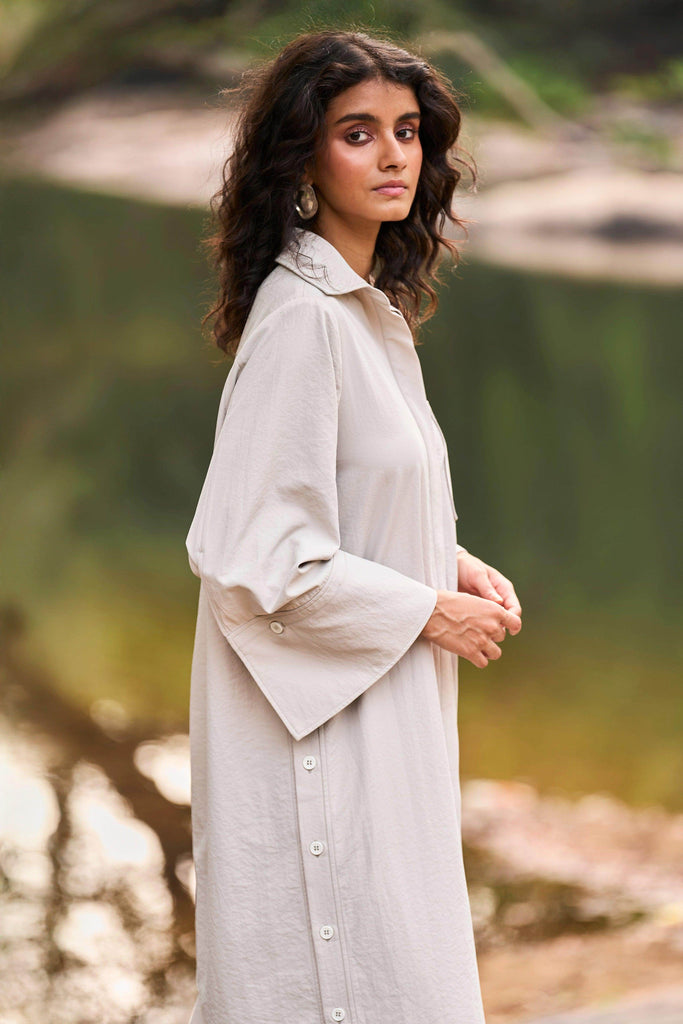 SIDE BUTTON SHIRT DRESS - dash and dot dash and dot