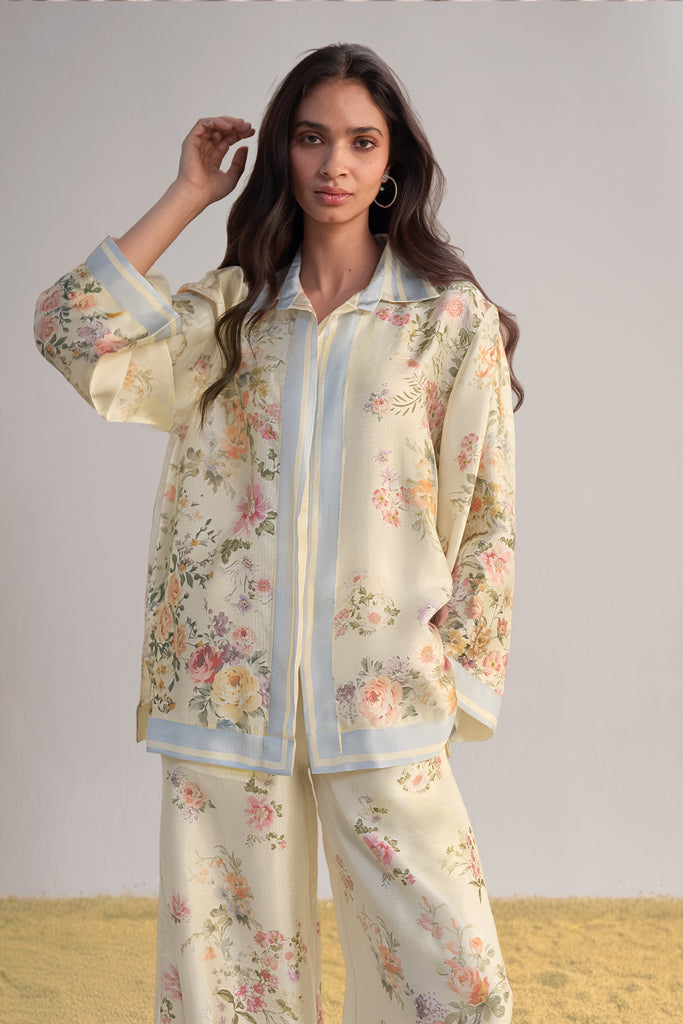 PASTEL FLORAL PRINT SHIRT & SCARF dash and dot