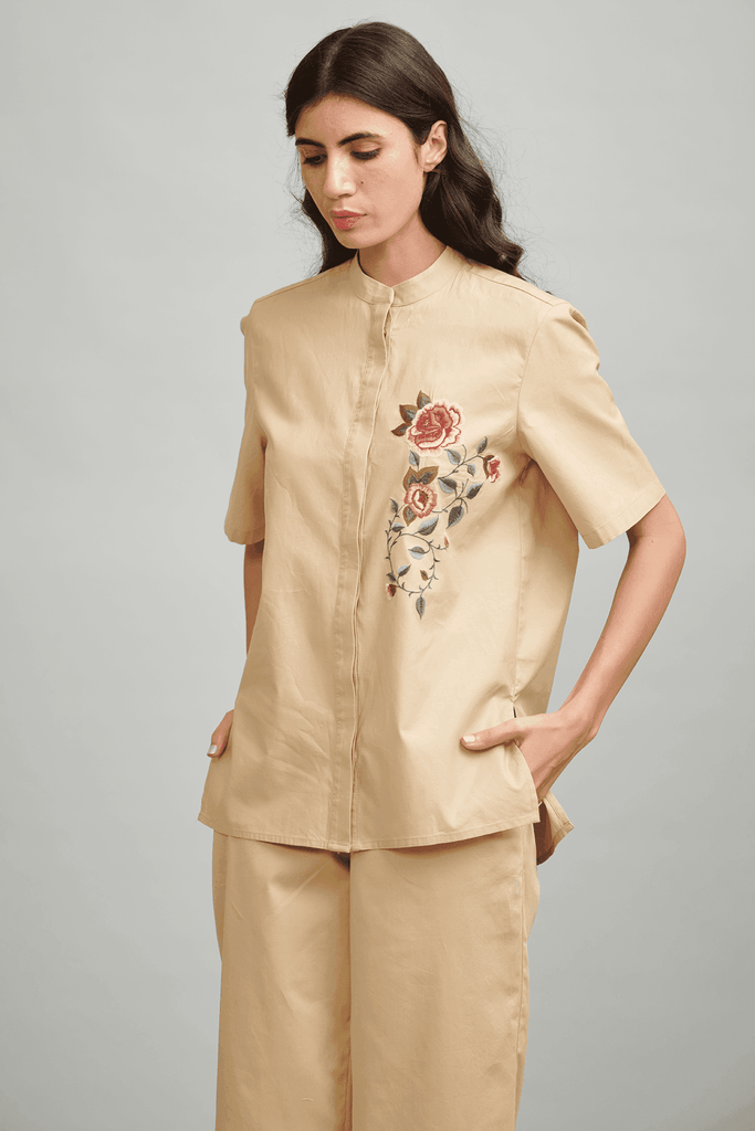 FLORAL EMBROIDERED PANT SET - dash and dot dash and dot