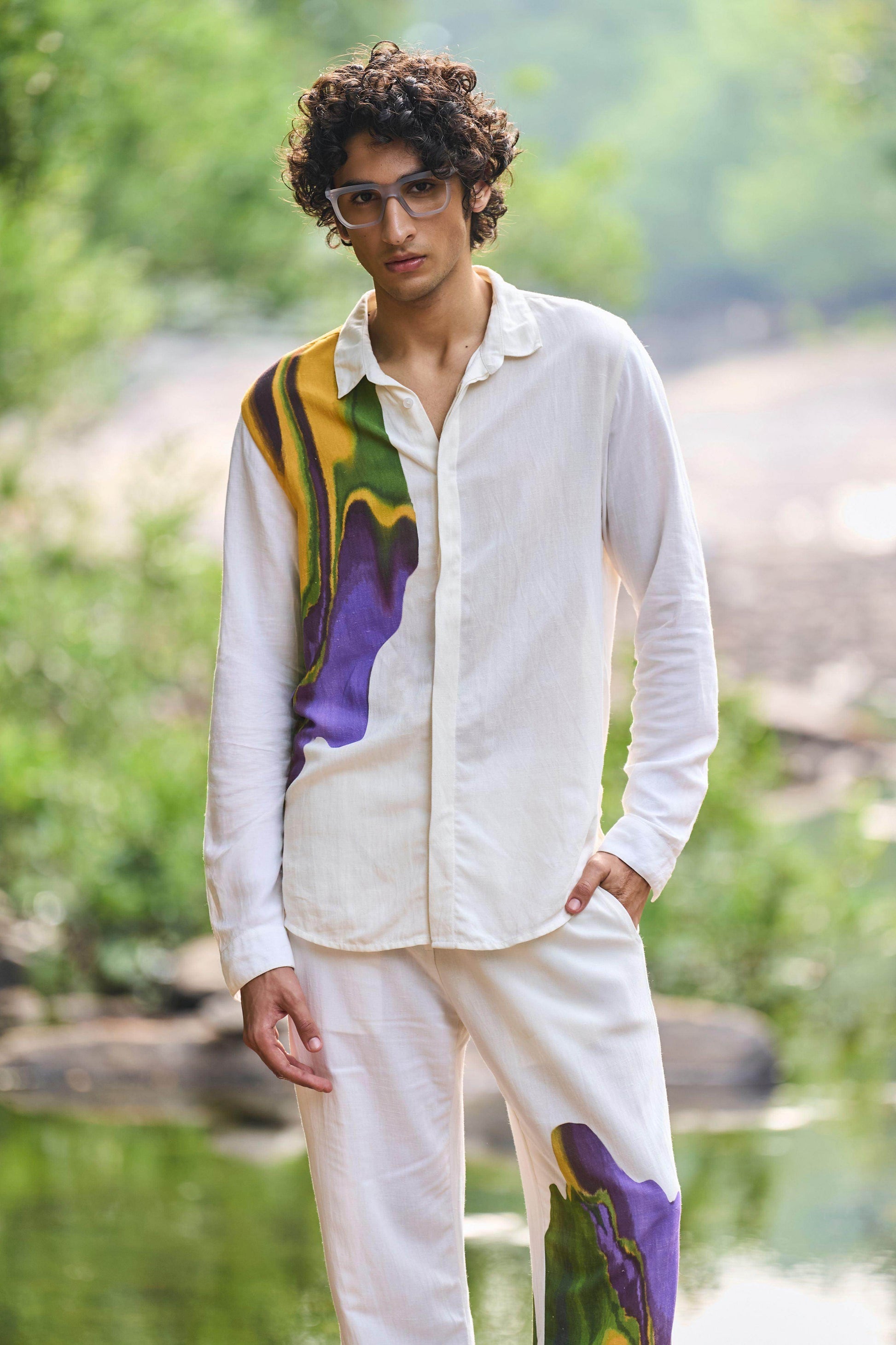 PRINTED LINEN SET - dash and dot