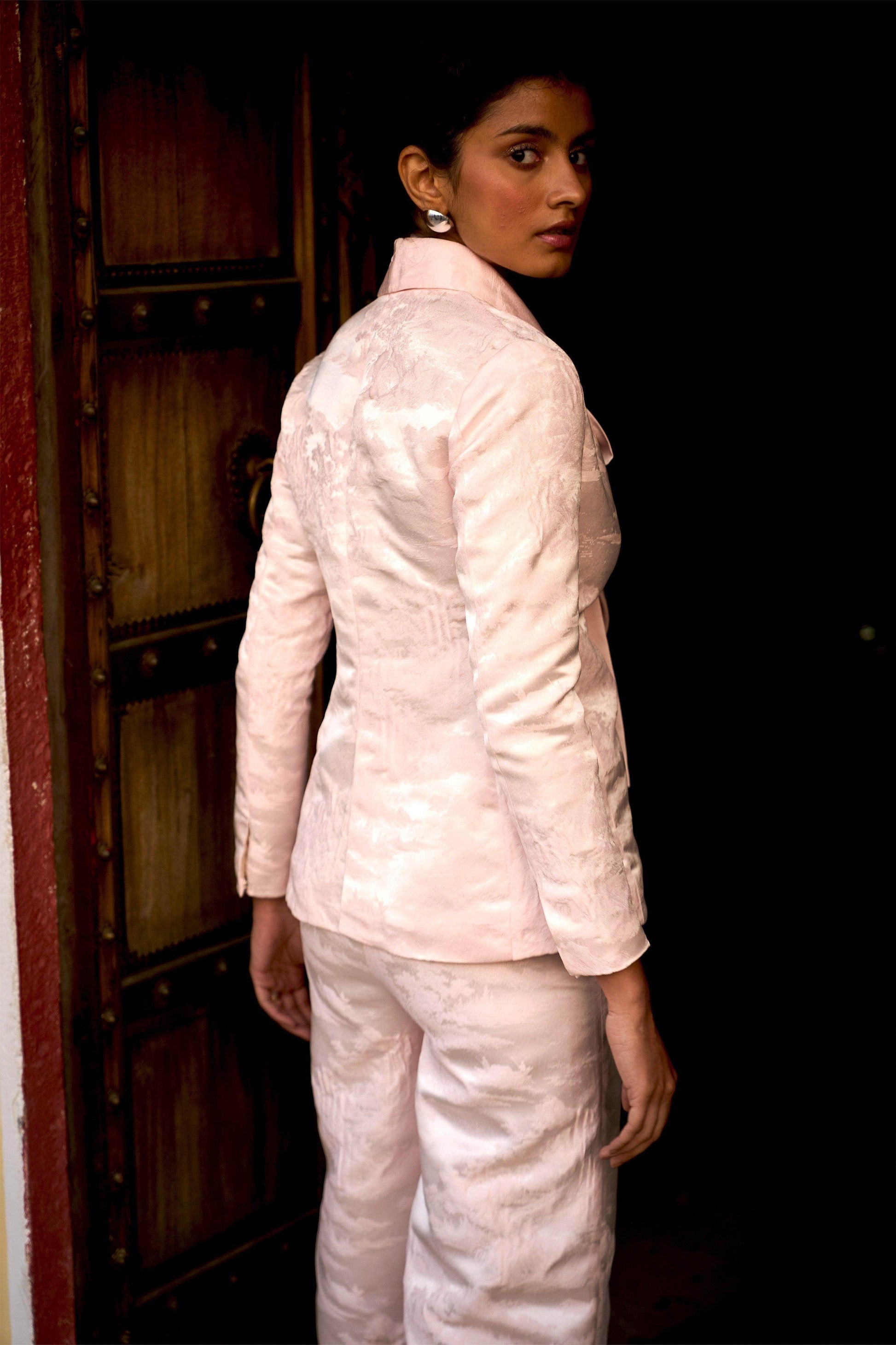 PINK BROCADE SUIT - dash and dot