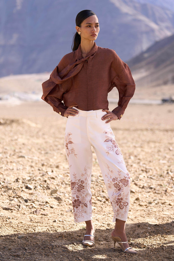 EMBROIDERED BARREL PANT - dash and dot dash and dot