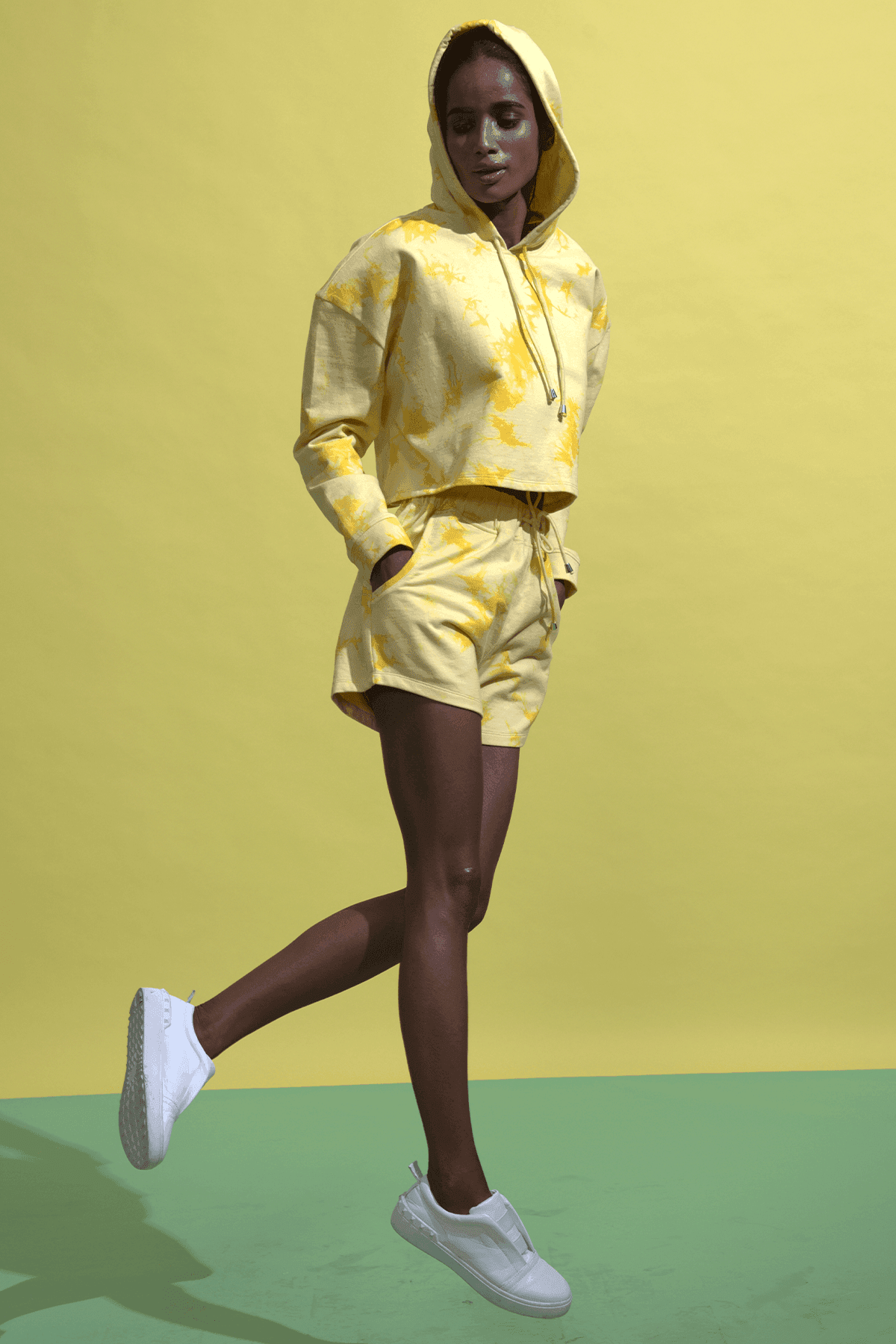 YELLOW TIE DYE HOODIE - dash and dot