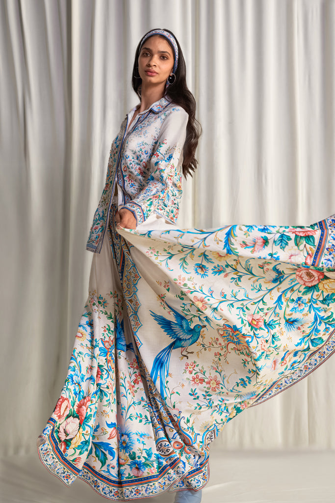 LINEN BOTANICAL PRINT SHIRT & MAXI SKIRT dash and dot