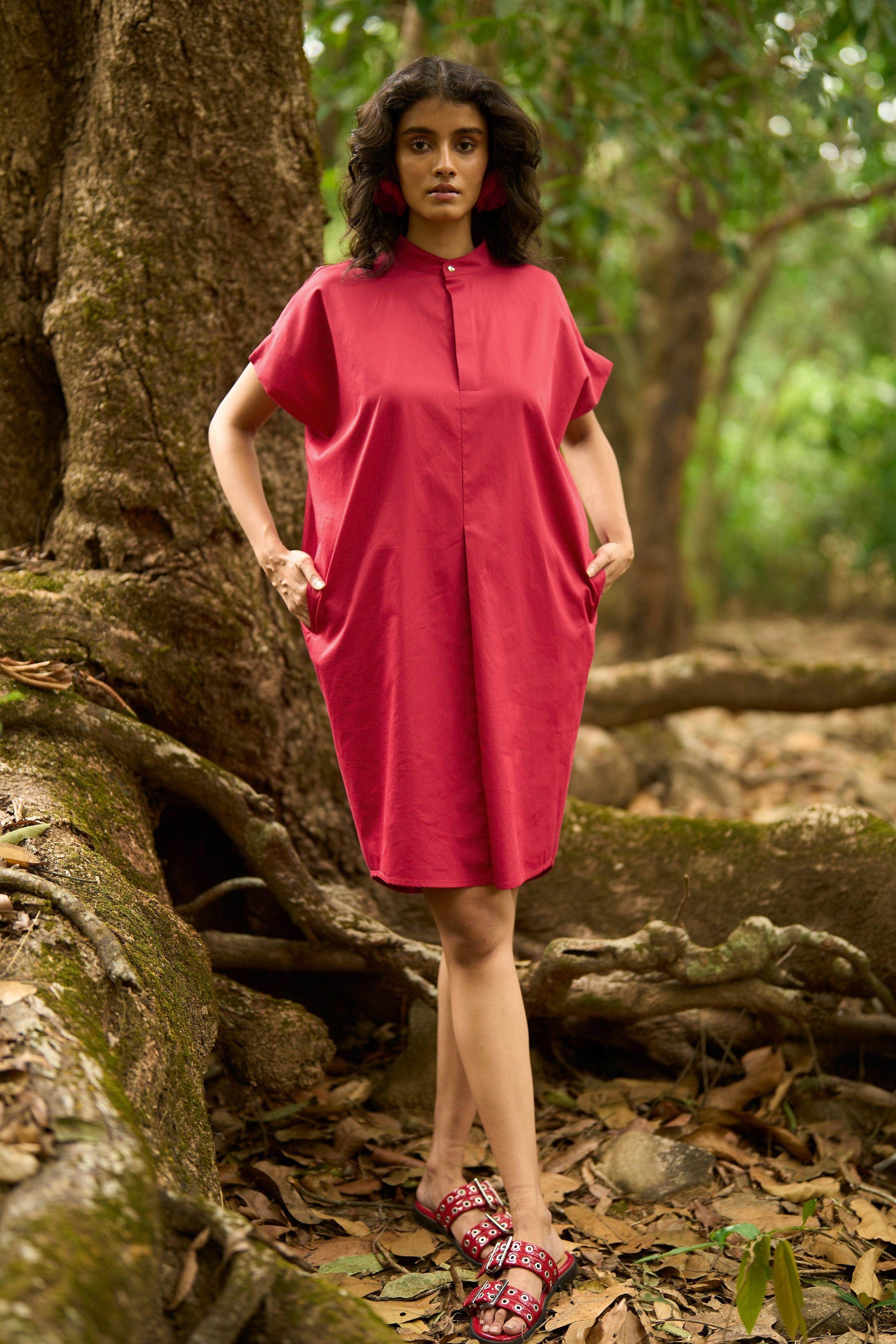 RED SHIRT DRESS - dash and dot