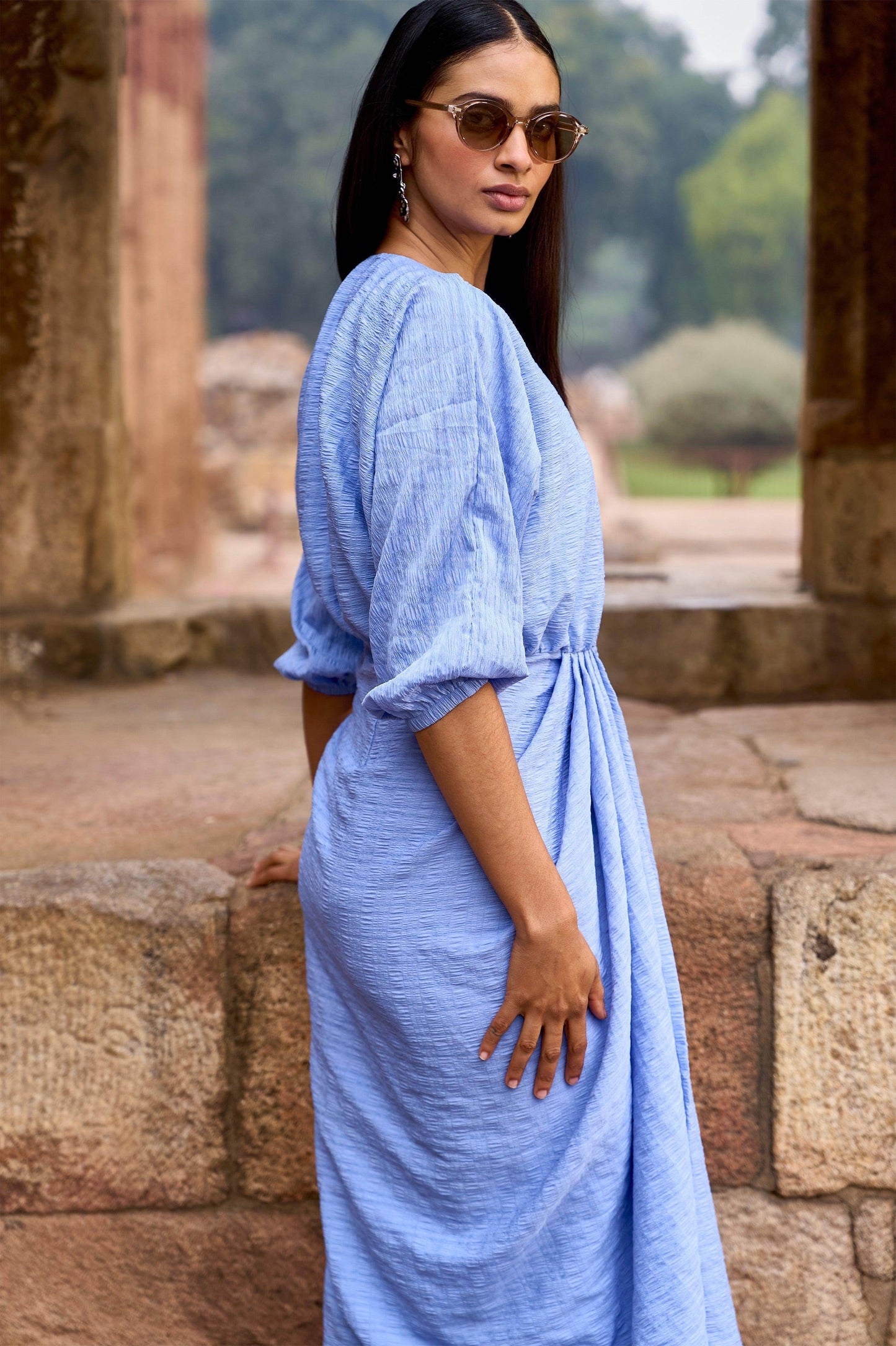 TEXTURED DRAPED MIDI - dash and dot