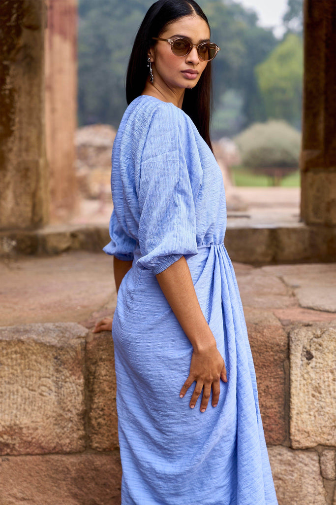 TEXTURED DRAPED MIDI - dash and dot dash and dot