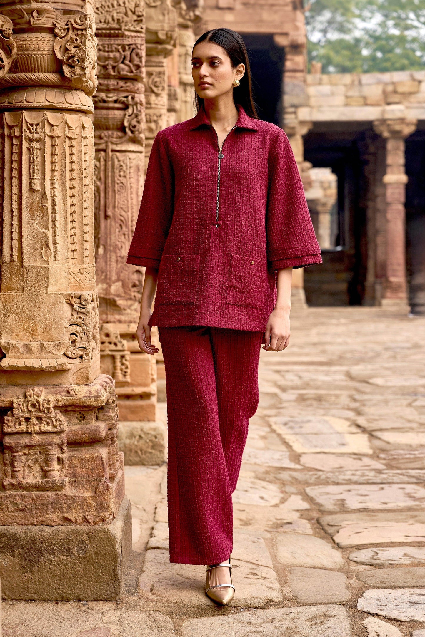 TEXTURED KNIT PANT - dash and dot