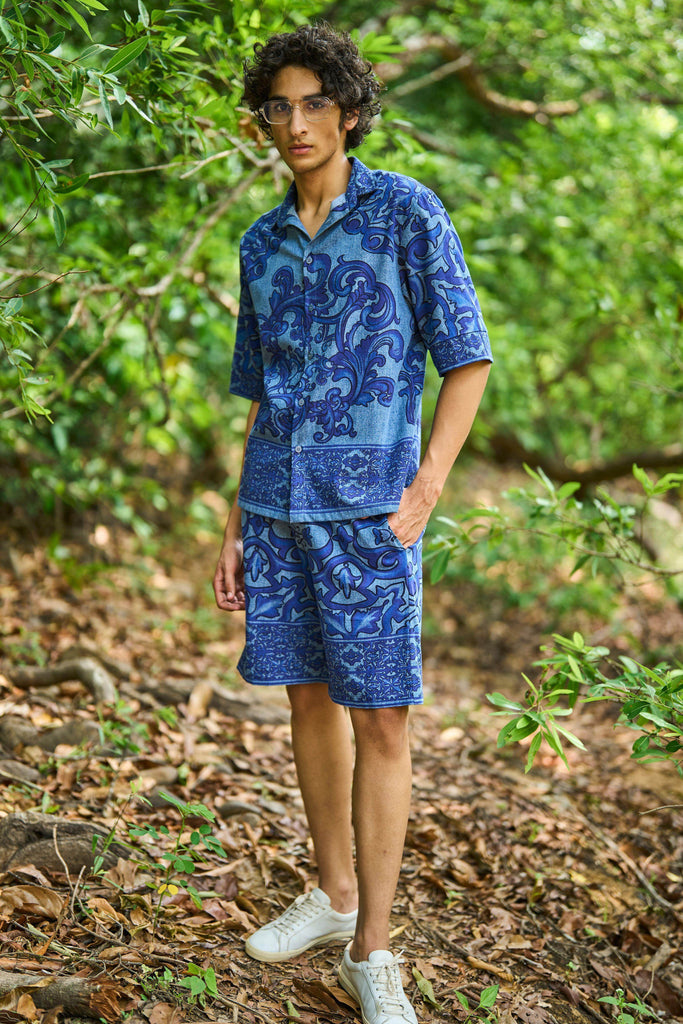 DENIM PRINTED SHORTS SET - dash and dot dash and dot