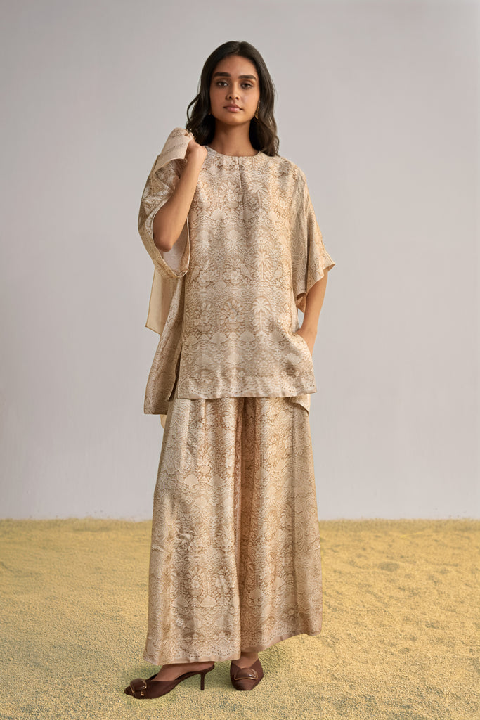 LACE PRINTED WIDE-LEGGED PANT SET dash and dot