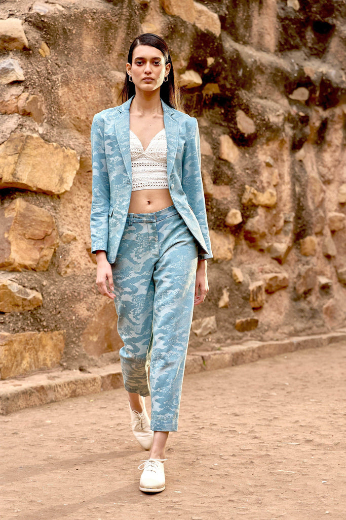 INDIGO JACQUARD PANT - dash and dot dash and dot