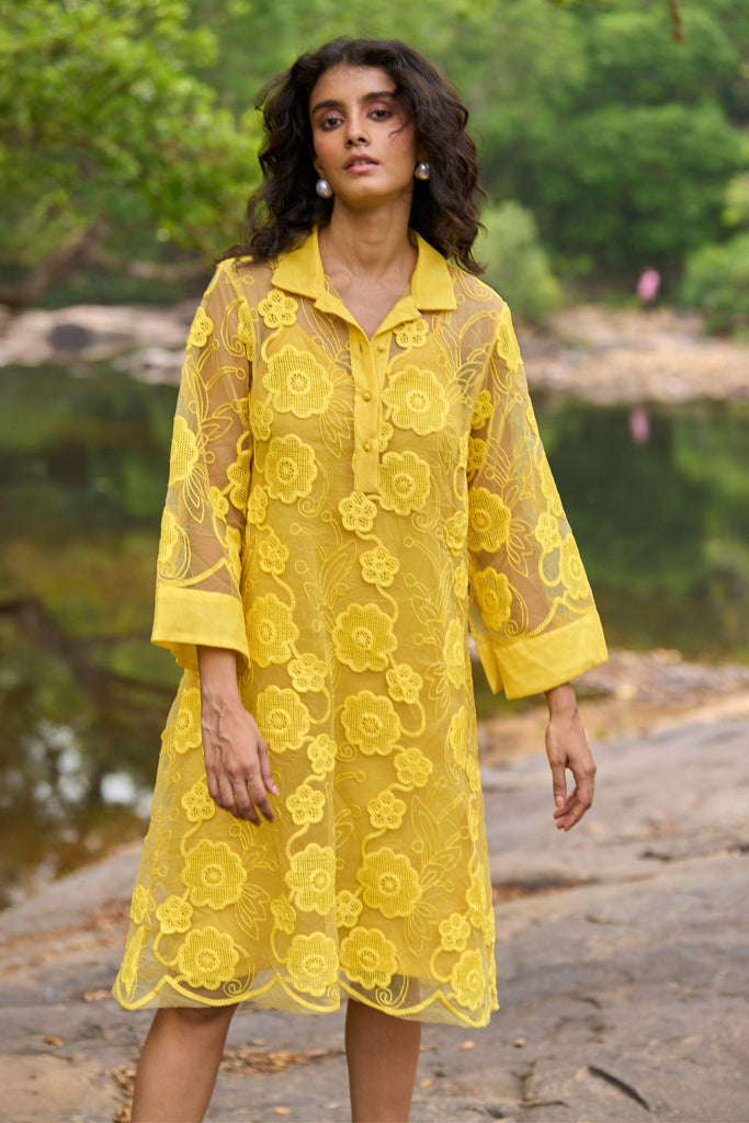YELLOW LACE DRESS - dash and dot dash and dot